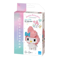 Kawada nanoblock My Melody ver. 2 display-ready kit, compact and gift-worthy