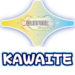Kawaite blue glitter squishy ball packaging suitable as holiday gift or stocking stuffer.