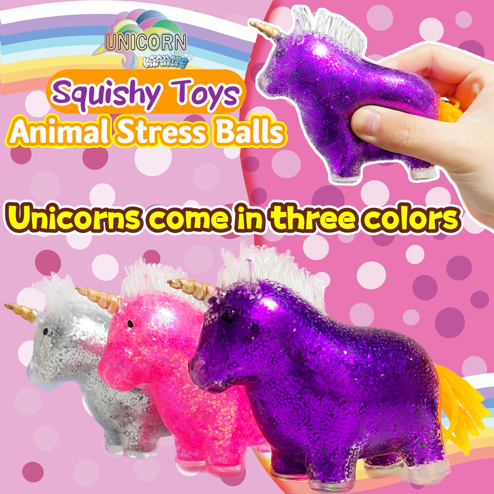 Kawaite unicorn squishy stress ball close-up shows durable TPR material.