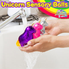Kawaite unicorn stress ball on desk supports office relaxation and focus.