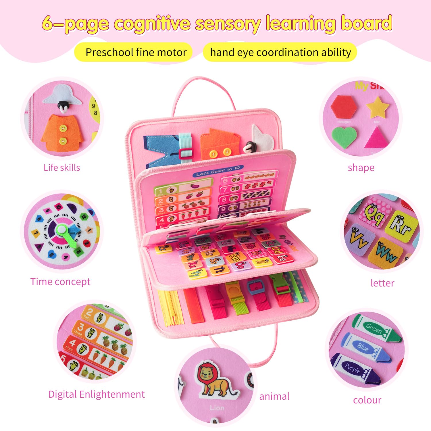 KAWITLO travel-friendly toddler board with handles fits in a bag