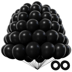 KAWKALSH black latex balloons 200-pack for versatile party decor