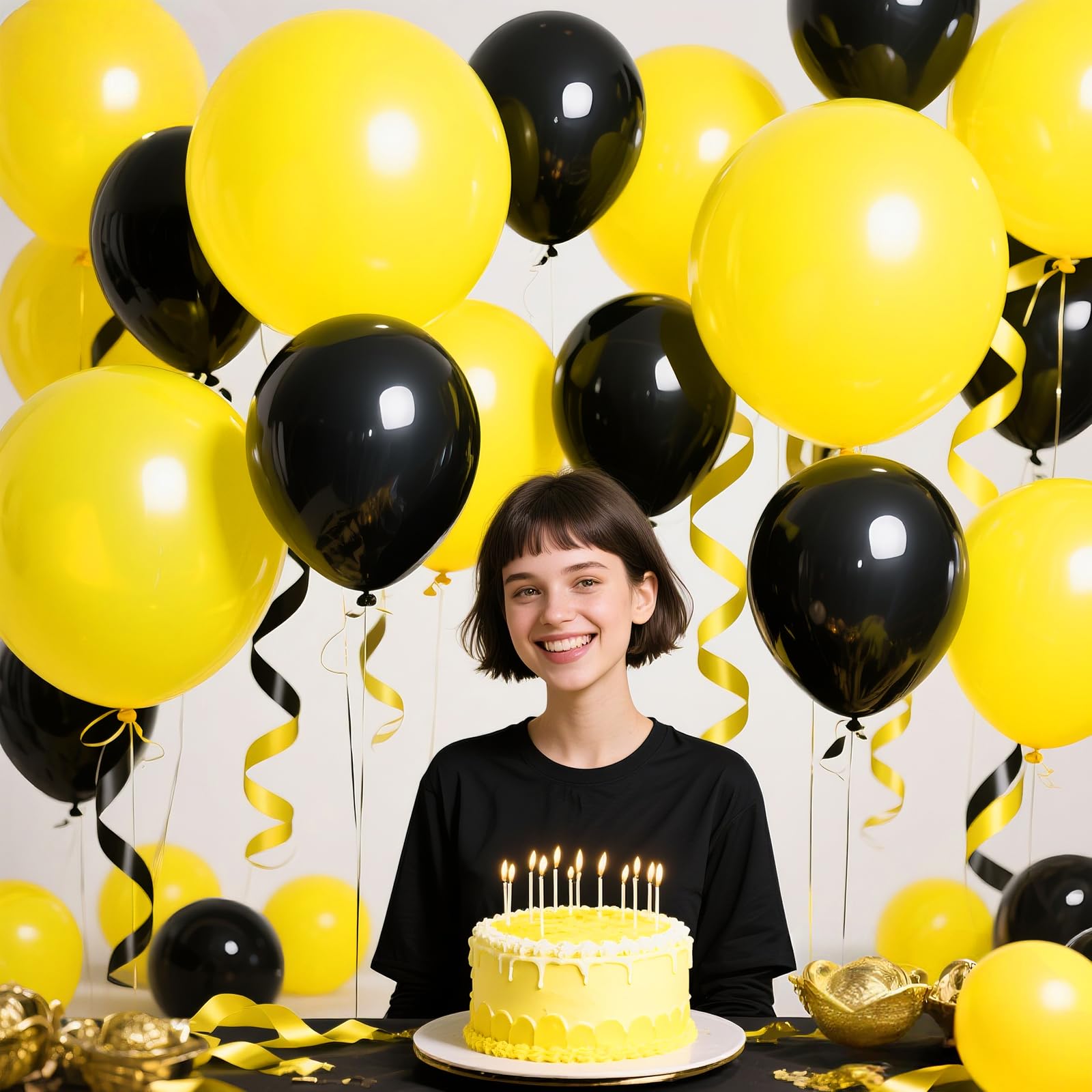 KAWKALSH yellow baby shower balloons 18in, cheerful color for celebrations.