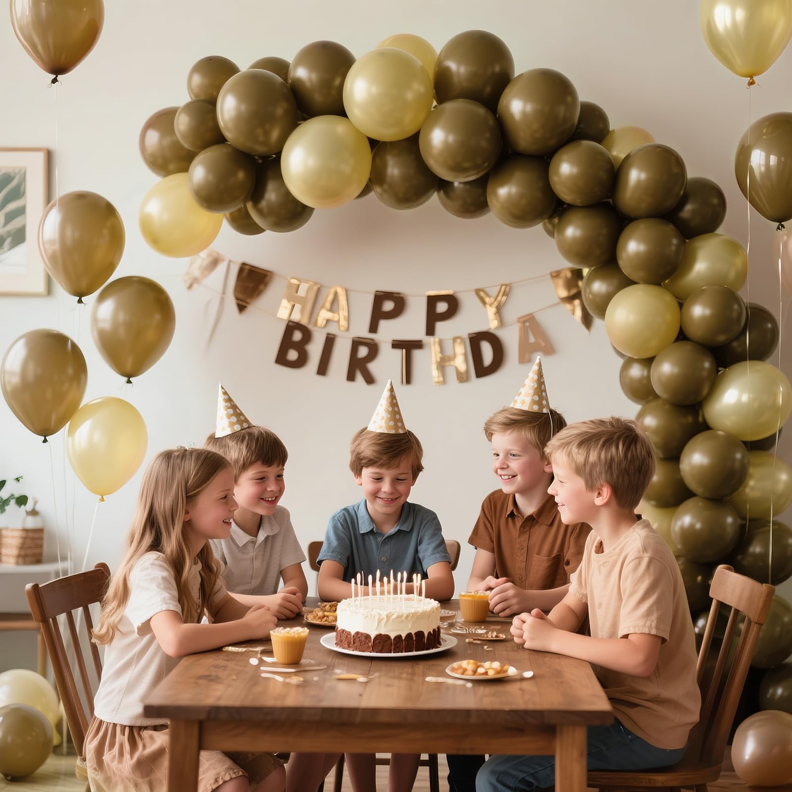 KAWKALSH brown balloons create a natural backdrop for photos.
