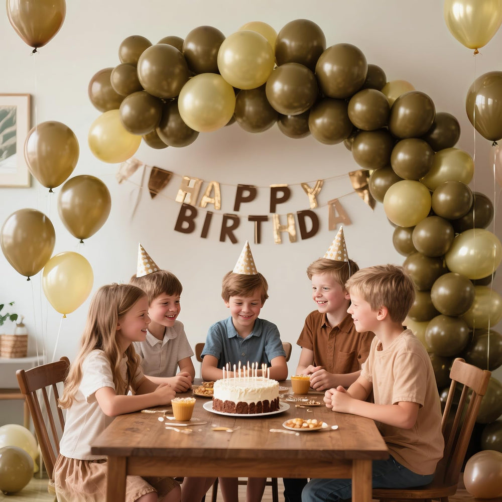 KAWKALSH brown balloons create a natural backdrop for photos.