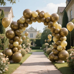 KAWKALSH brown balloons suitable for outdoor barn weddings.
