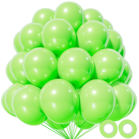 KAWKALSH lime green latex balloons 12in, 110-pack ideal for birthdays and baby showers