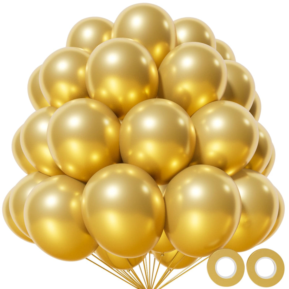 KAWKALSH metallic gold balloon close-up shine for luxe decorations