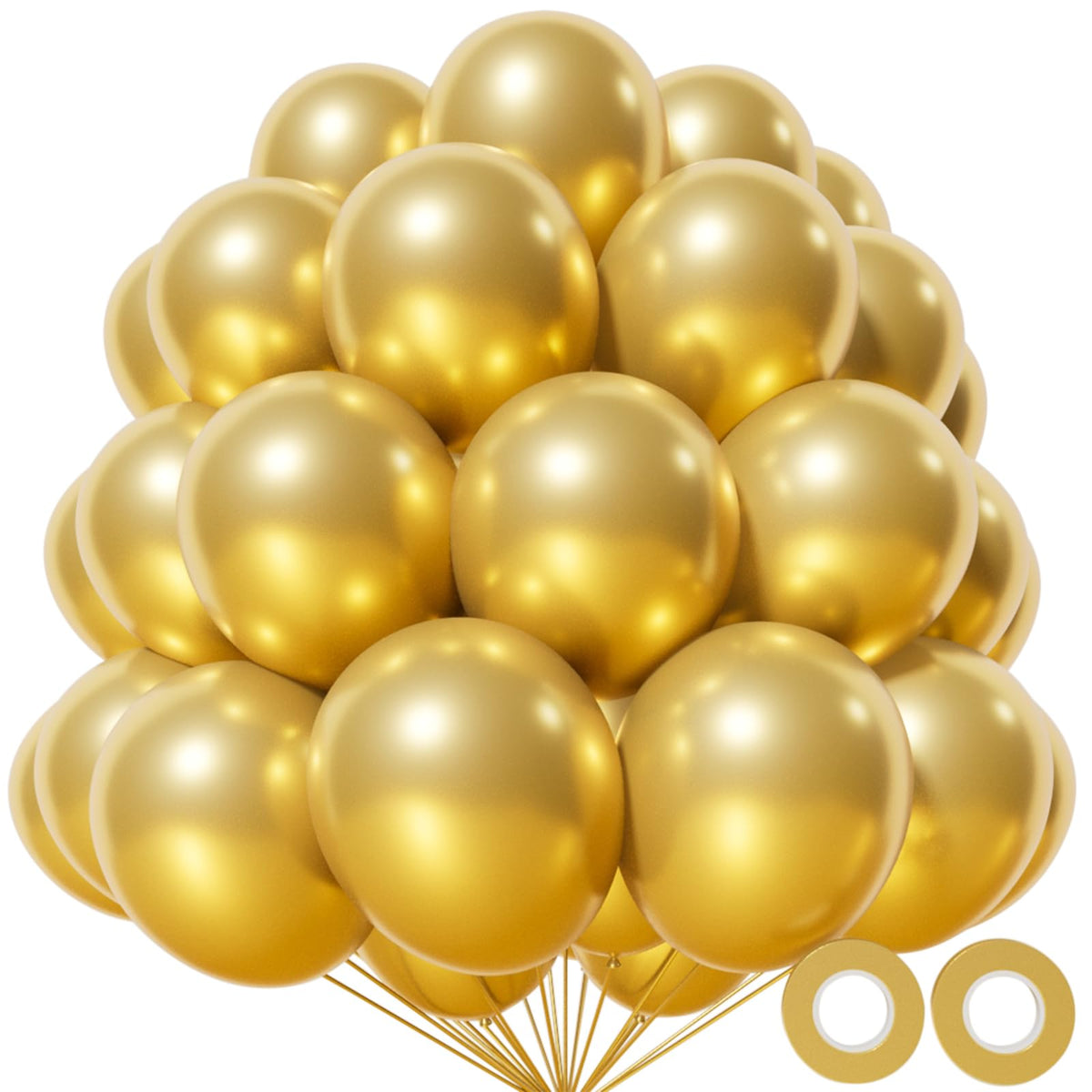 KAWKALSH metallic gold balloon close-up shine for luxe decorations