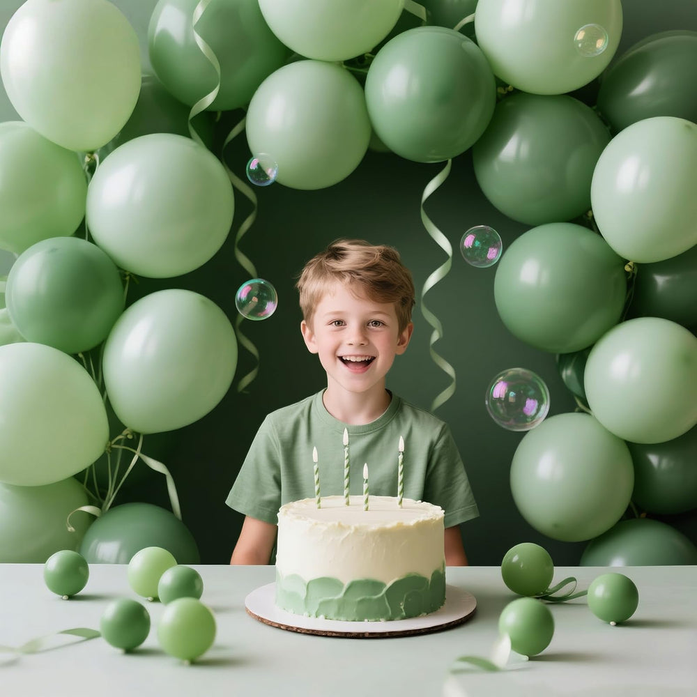 KAWKALSH Sage Green wedding balloons ideal for arches and garlands.