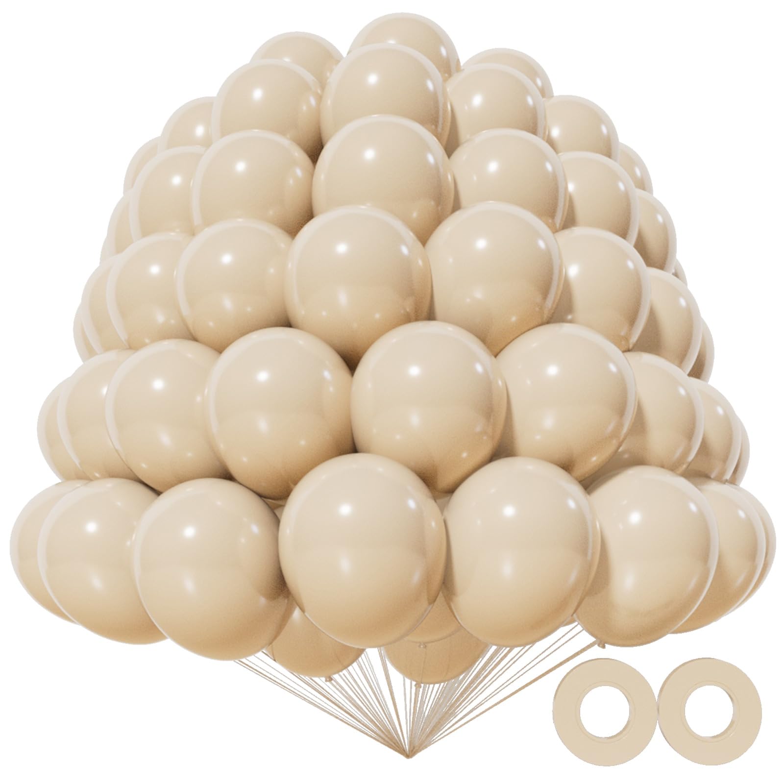 KAWKALSH 200pcs sand white balloons for arch garland decor.