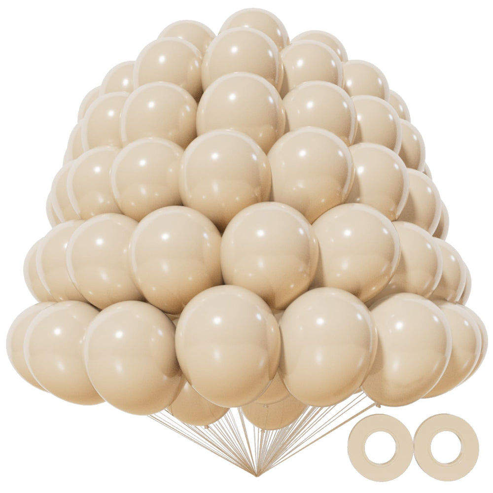KAWKALSH 200pcs sand white balloons for arch garland decor.