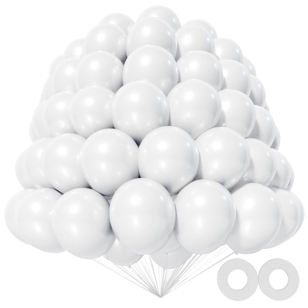 KAWKALSH 5 inch white balloons for easy party decor.