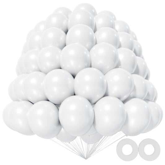 KAWKALSH 5 inch white balloons for easy party decor.