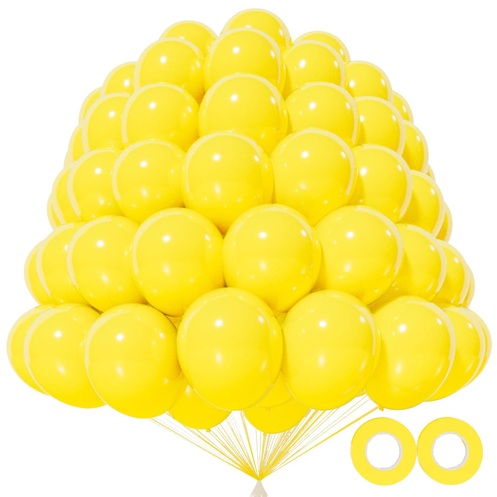 KAWKALSH 200pcs yellow 5-inch balloons for colorful party decor and arch garlands.