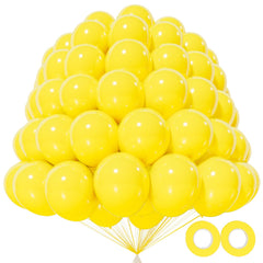 KAWKALSH 200pcs yellow 5-inch balloons for colorful party decor and arch garlands.