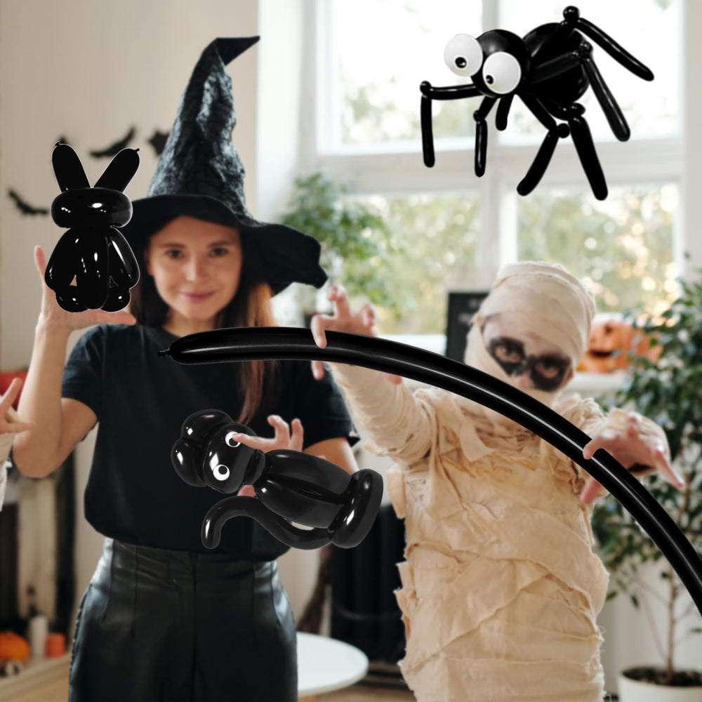 KAWKALSH 260 Black Long Balloons family crafting session enhances creativity and bonding.