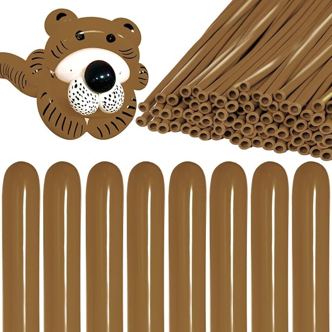 KAWKALSH 260 coffee brown long balloons for durable garlands and shapes.