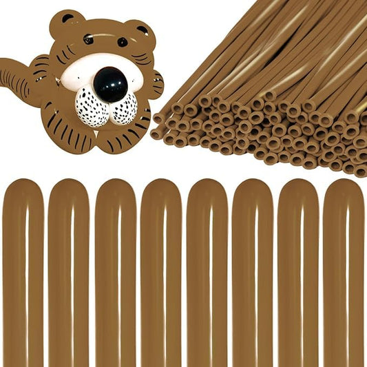 KAWKALSH 260 coffee brown long balloons for durable garlands and shapes.