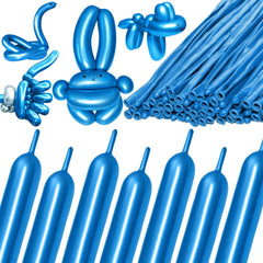 KAWKALSH 260 metallic blue long balloon for easy inflation and festive decor