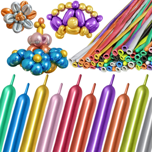 KAWKALSH 260 metallic long balloons for sturdy balloon garlands.