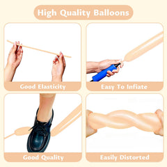 KAWKALSH 260 Nude Long Balloons party-arch-decor: great for archways and photo moments.