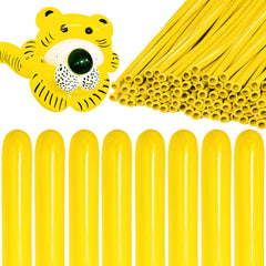 KAWKALSH 260 yellow long balloons for durable twisting and arch decorations.