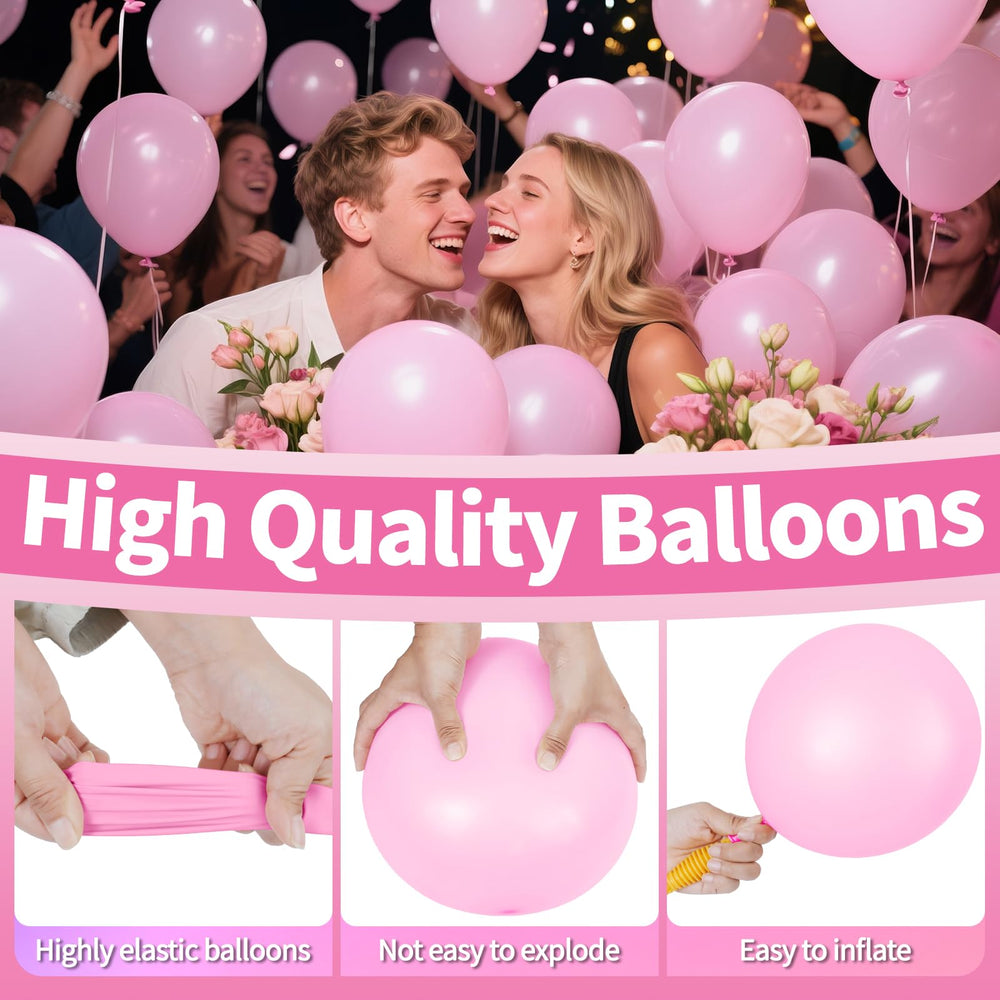 KAWKALSH 5-inch pink balloons close-up highlighting safe, non-toxic latex.