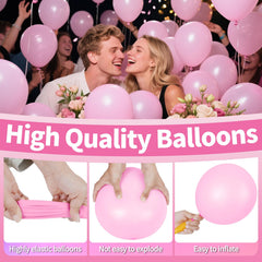 KAWKALSH 5-inch pink balloons close-up highlighting safe, non-toxic latex.
