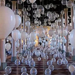KAWKALSH baby shower decor using clear balloons