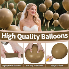 KAWKALSH balloon arch supplies in brown for elegant celebrations