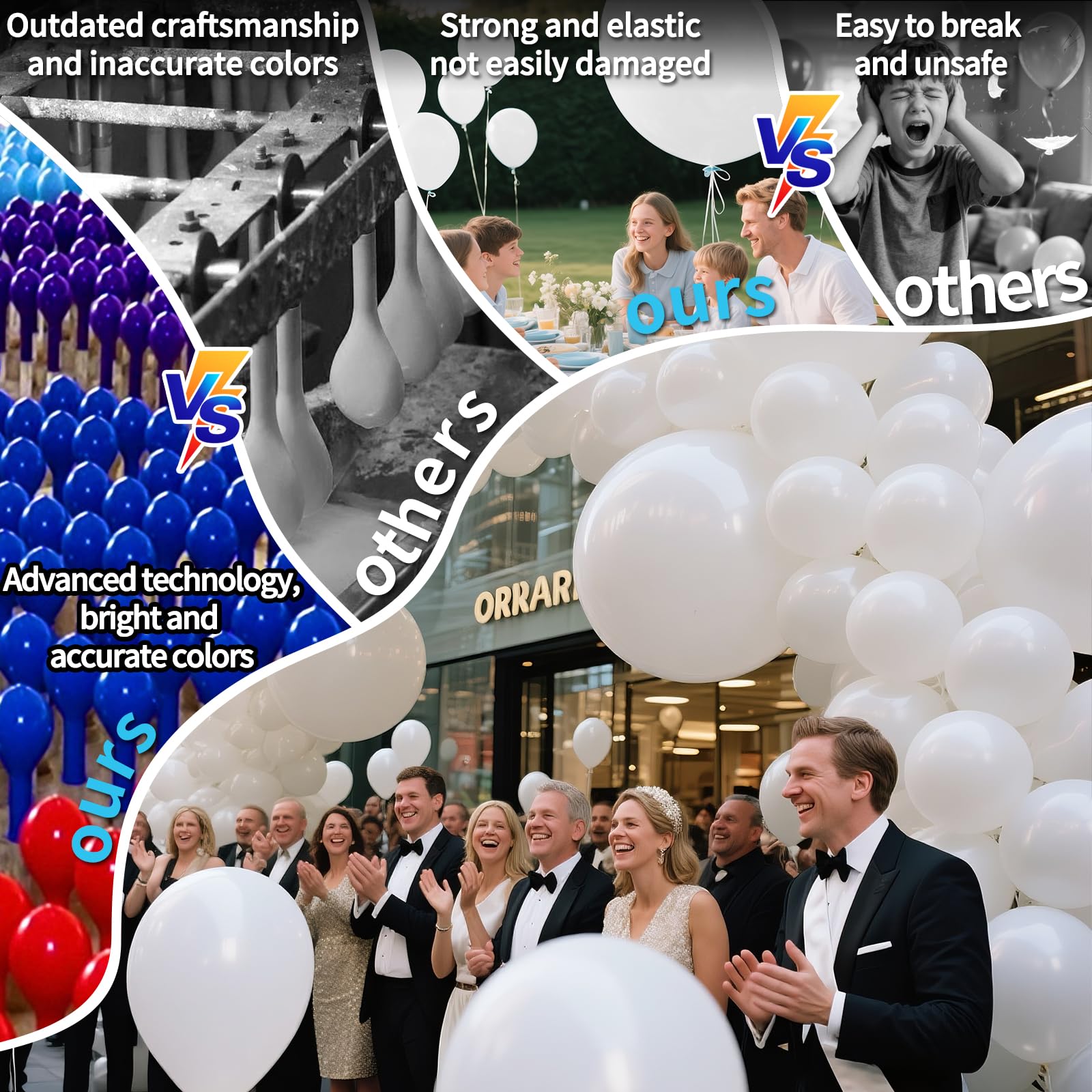 Ideal birthday decor with large white balloons from KAWKALSH.