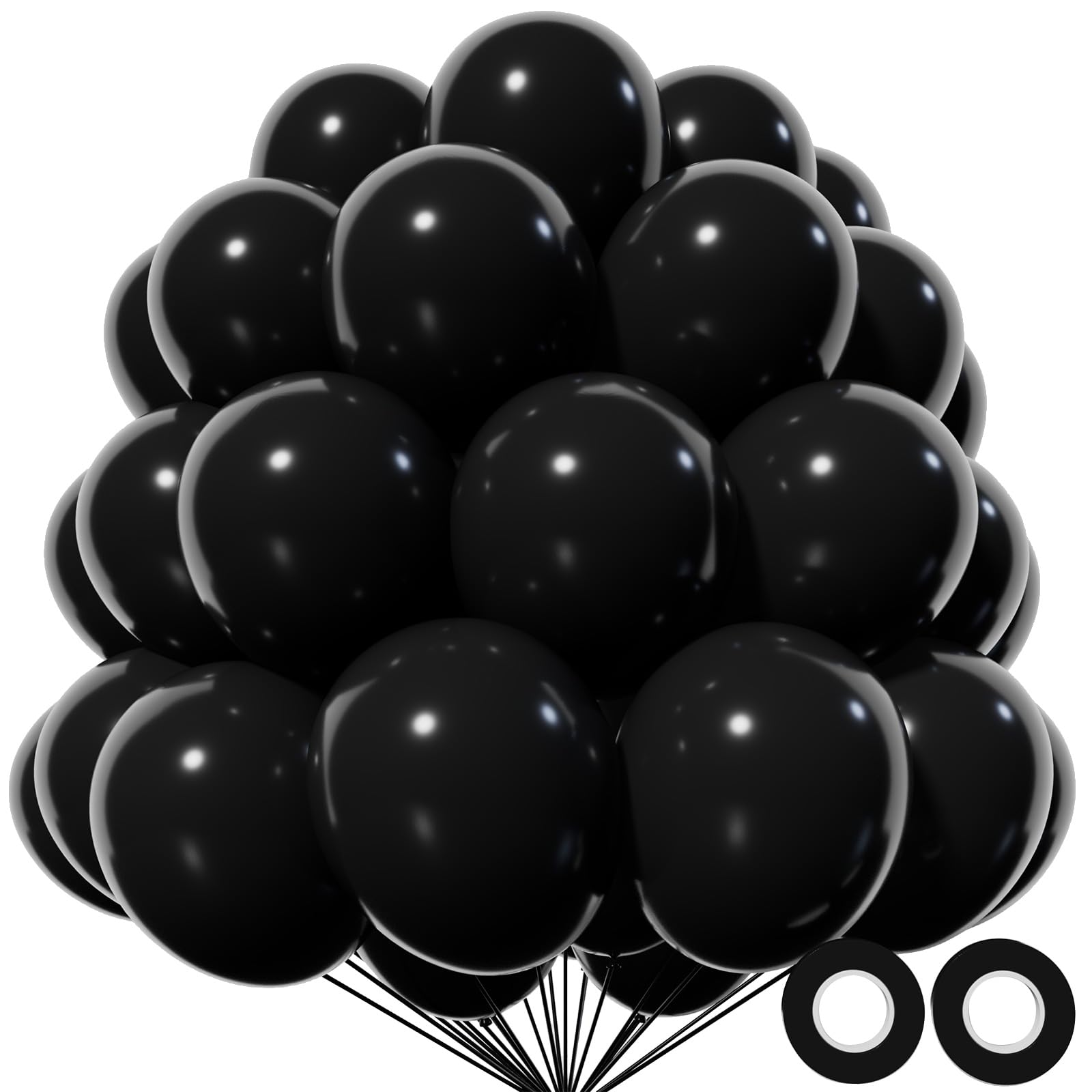KAWKALSH Black Balloon 110pcs with 12in size ideal for bold party backdrops.
