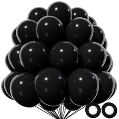 KAWKALSH Black Balloon 110pcs with 12in size ideal for bold party backdrops.