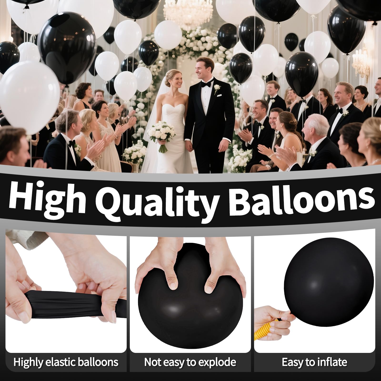 KAWKALSH black balloon setup arch enables quick festive displays.