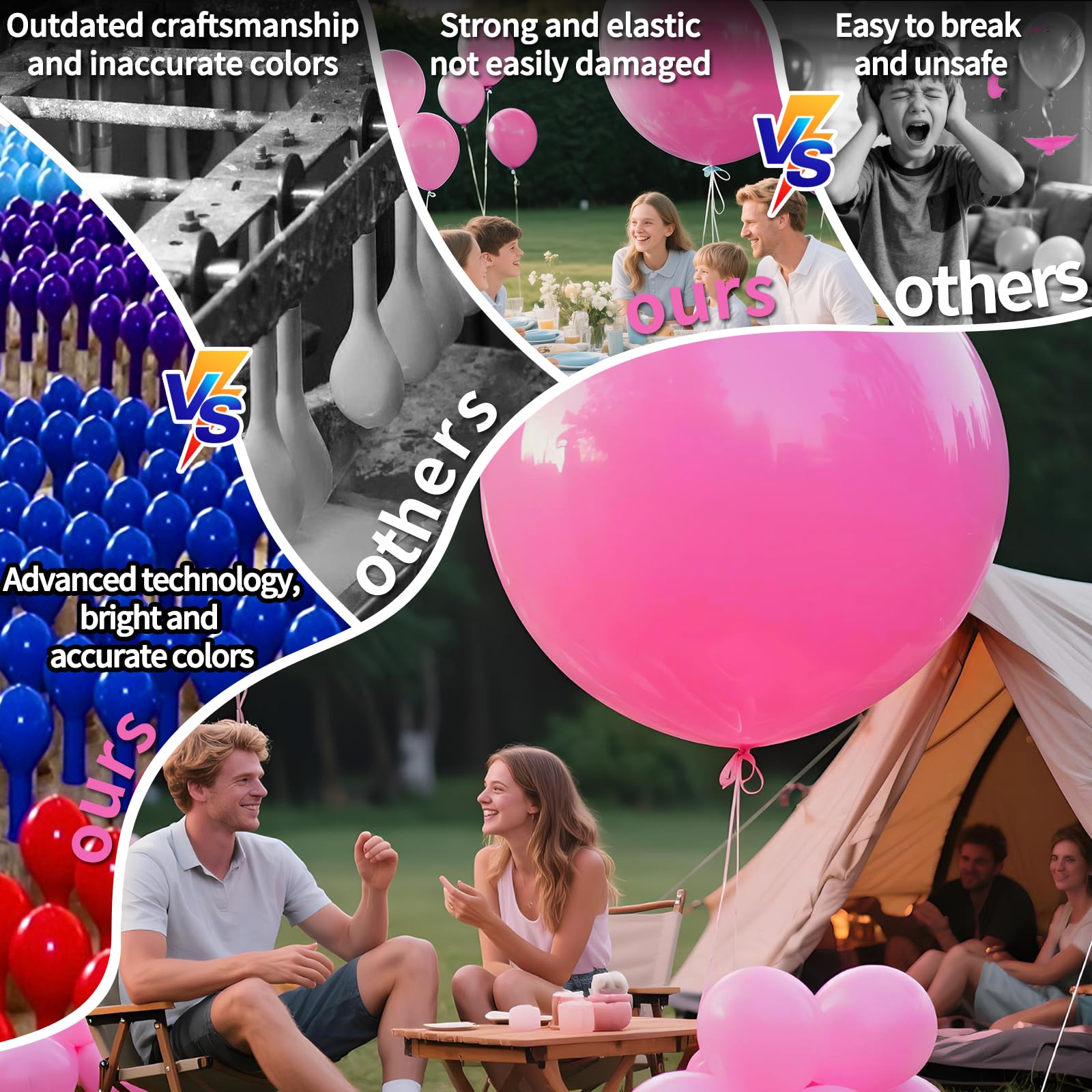 KAWKALSH cinema-matte finish balloons reduce glare in photos