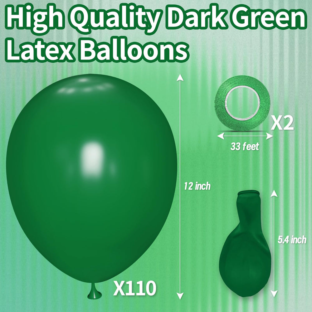 KAWKALSH 12in dark green balloons enhance Christmas party decor.
