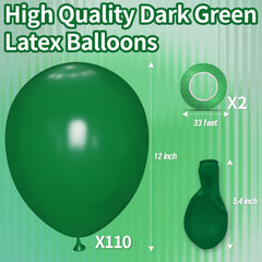 KAWKALSH 12in dark green balloons enhance Christmas party decor.