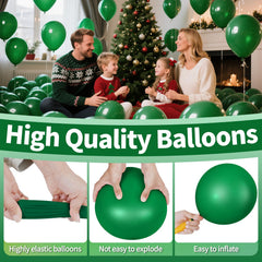 KAWKALSH 12in dark green balloons create wedding backdrops with elegance.