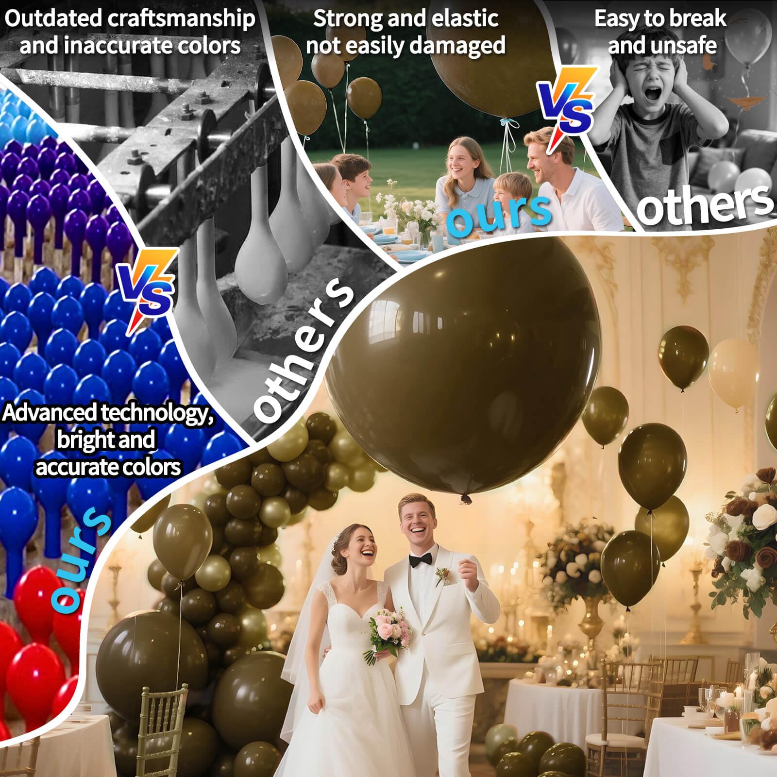 KAWKALSH eco-friendly latex brown balloon ideal for outdoor celebrations and photos.
