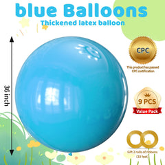 KAWKALSH nine-piece blue balloon set perfect for wedding arches and celebratory decor.