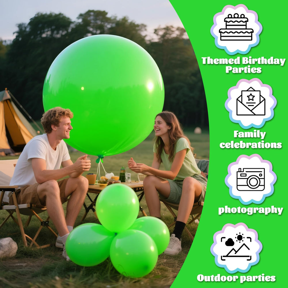 KAWKALSH giant neon lime balloon ideal for outdoor arches and centers.