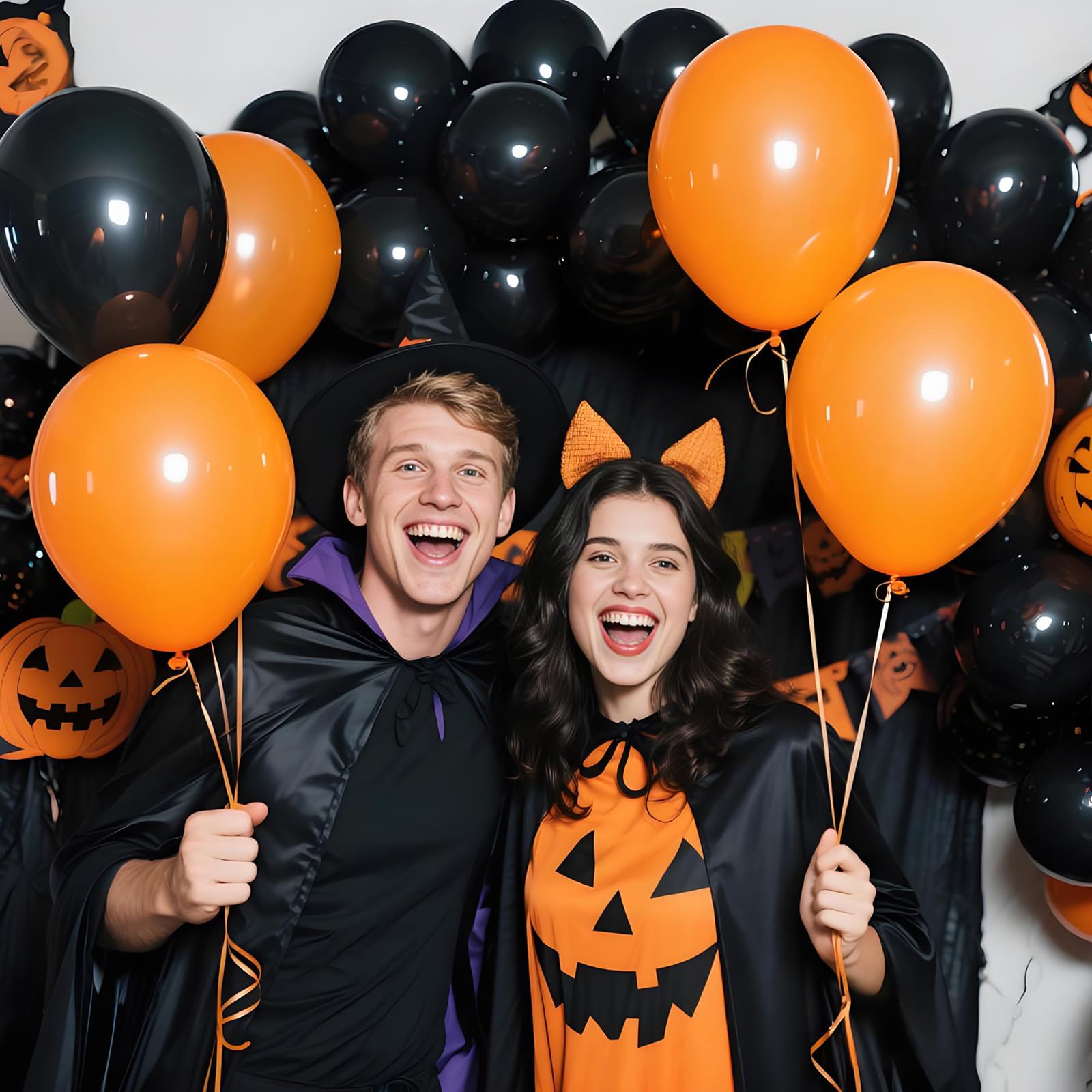 KAWKALSH gothic wedding balloons add chic drama to space.