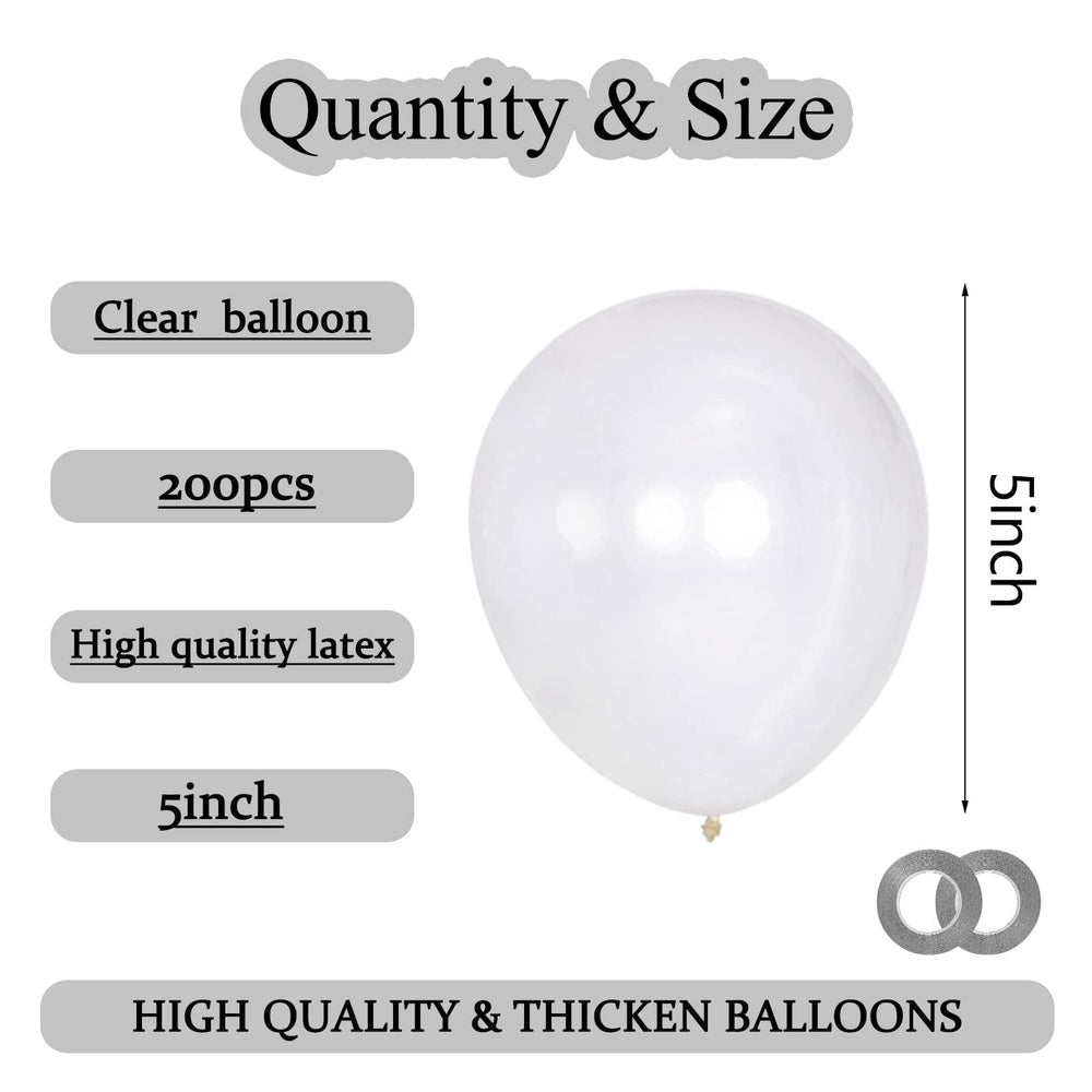 KAWKALSH 200pcs balloons with ribbons for quick party decor