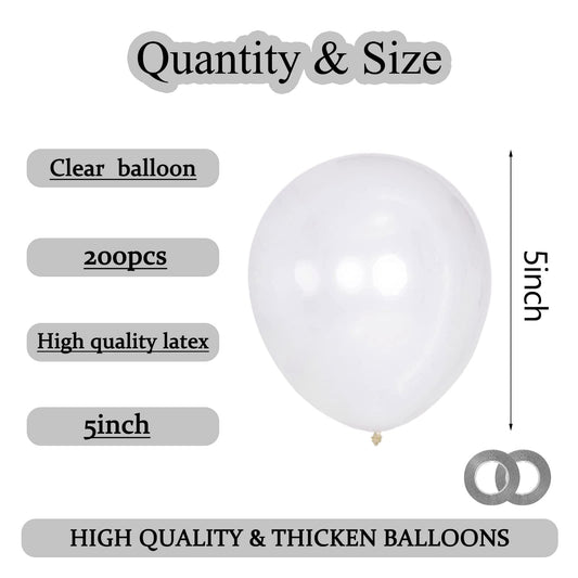 KAWKALSH 200pcs balloons with ribbons for quick party decor