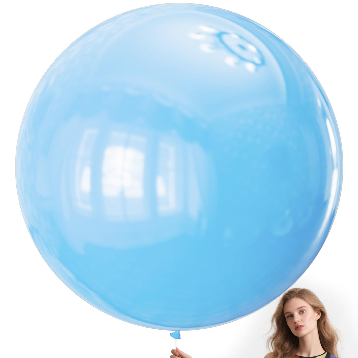 KAWKALSH light blue 36-inch giant balloon for blue-themed celebrations with impact.