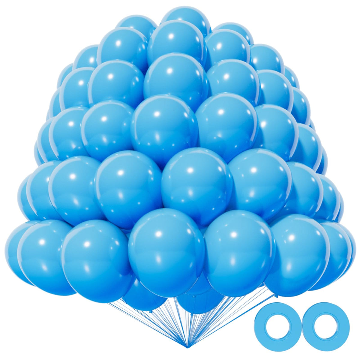KAWKALSH light blue 5-inch balloons close-up for festive party decoration.