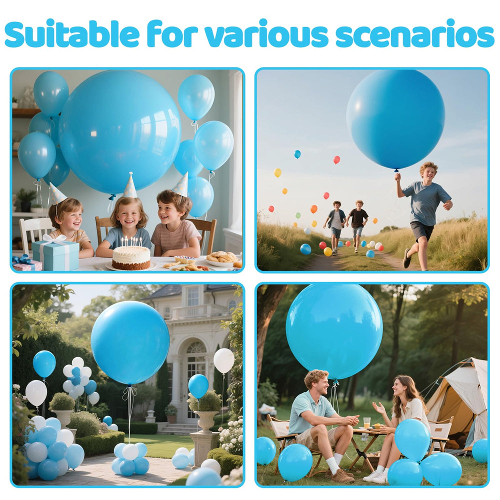 KAWKALSH light blue giant balloon for baby showers and party backdrops.