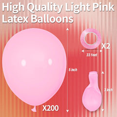 KAWKALSH light pink latex balloons ready for garland or arch setup.