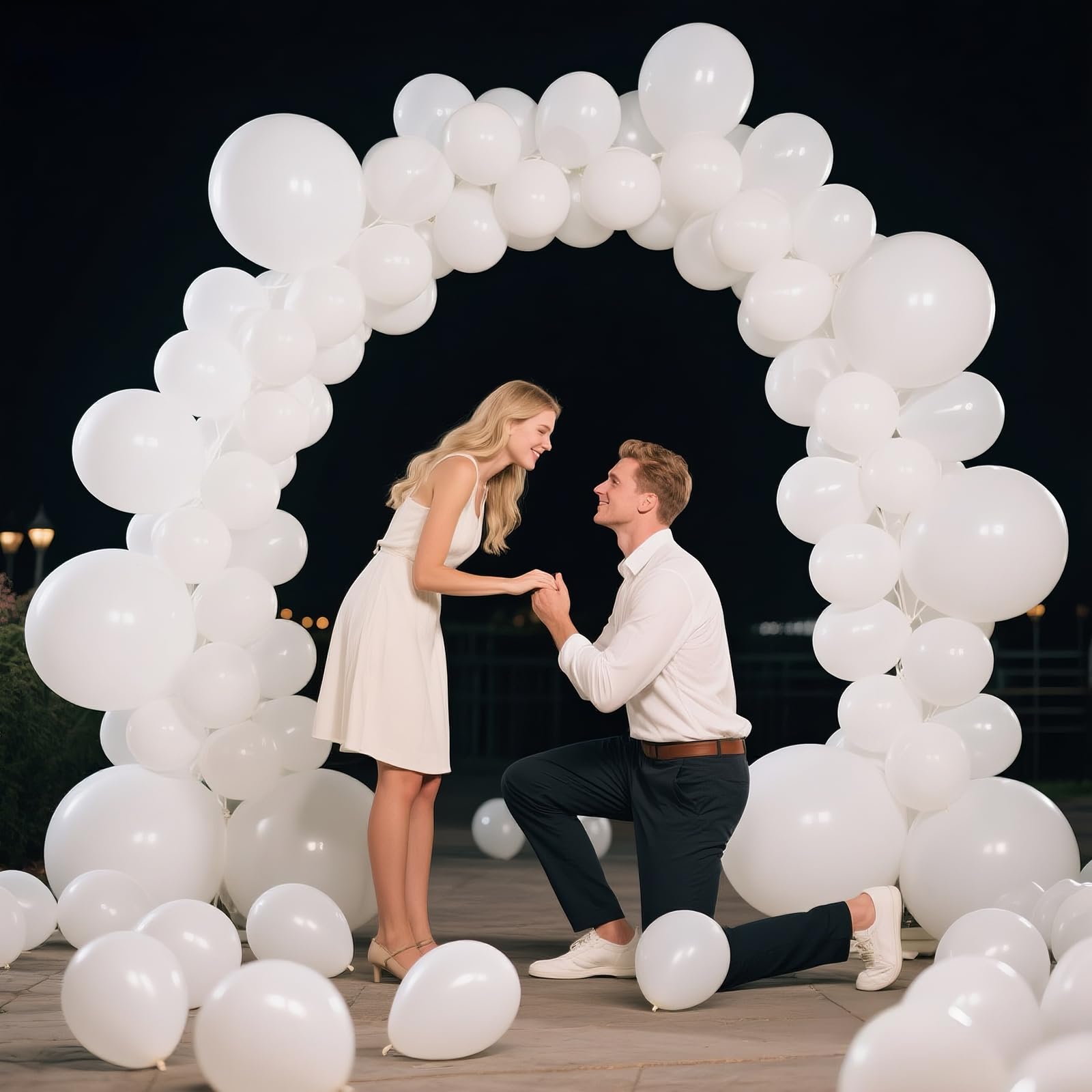 Backdrops and photo moments enhanced by KAWKALSH white balloons.